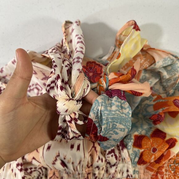 Free People‎ Top Womens XS Tropical Combo Festival Boho Blouse Y2K - Picture 5 of 10